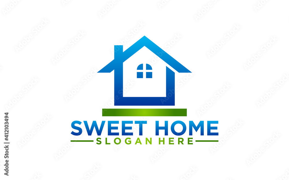 Logo Home sweet home abstract real estate countryside. Realty icon Logo Home sweet home abstract real estate countryside. Realty icon