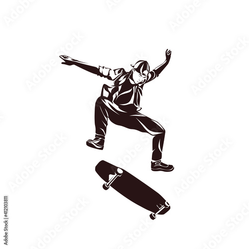 Skater skateboard logo template design