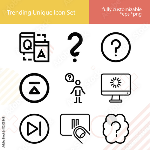 Simple set of hesitate related lineal icons.