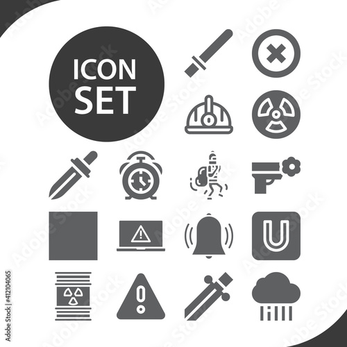 Simple set of danger related filled icons.