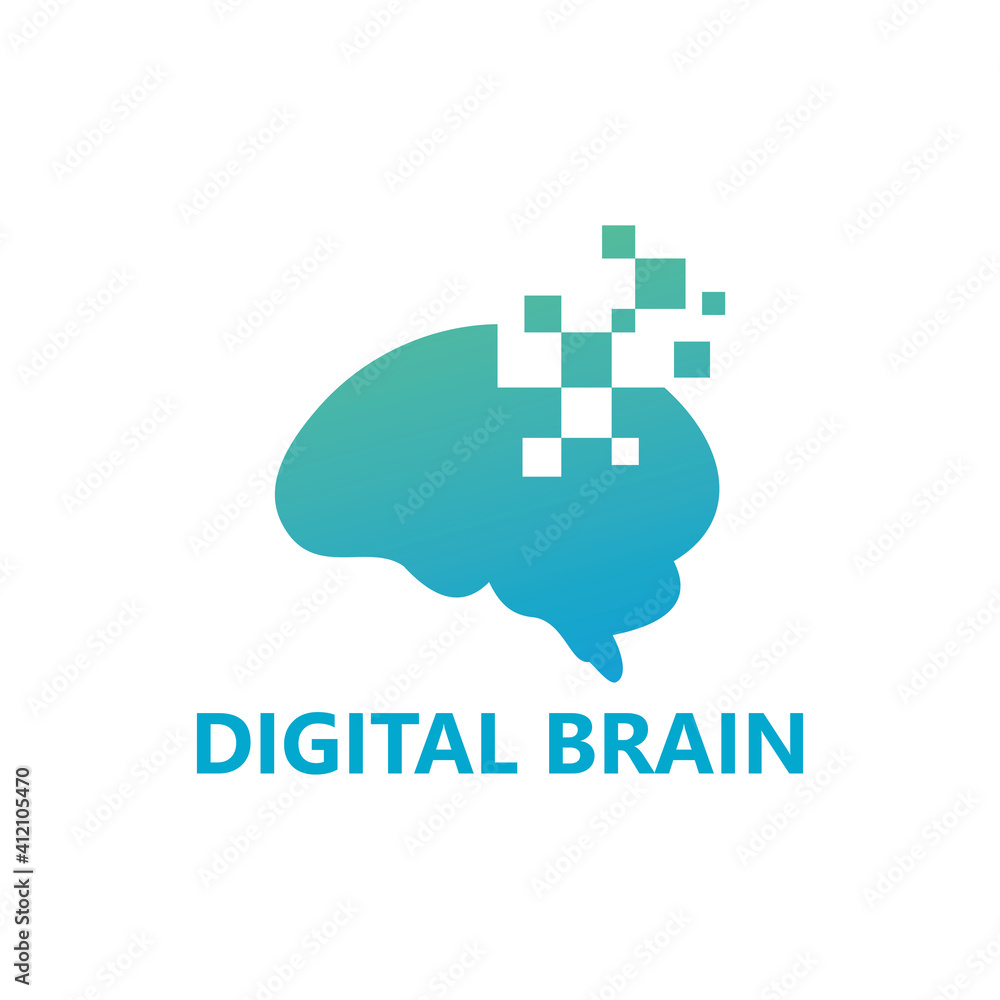Digital brain logo template design Digital brain logo template design