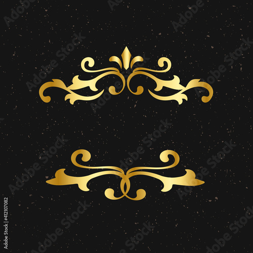 Elegant gold flourish ornament vector frame