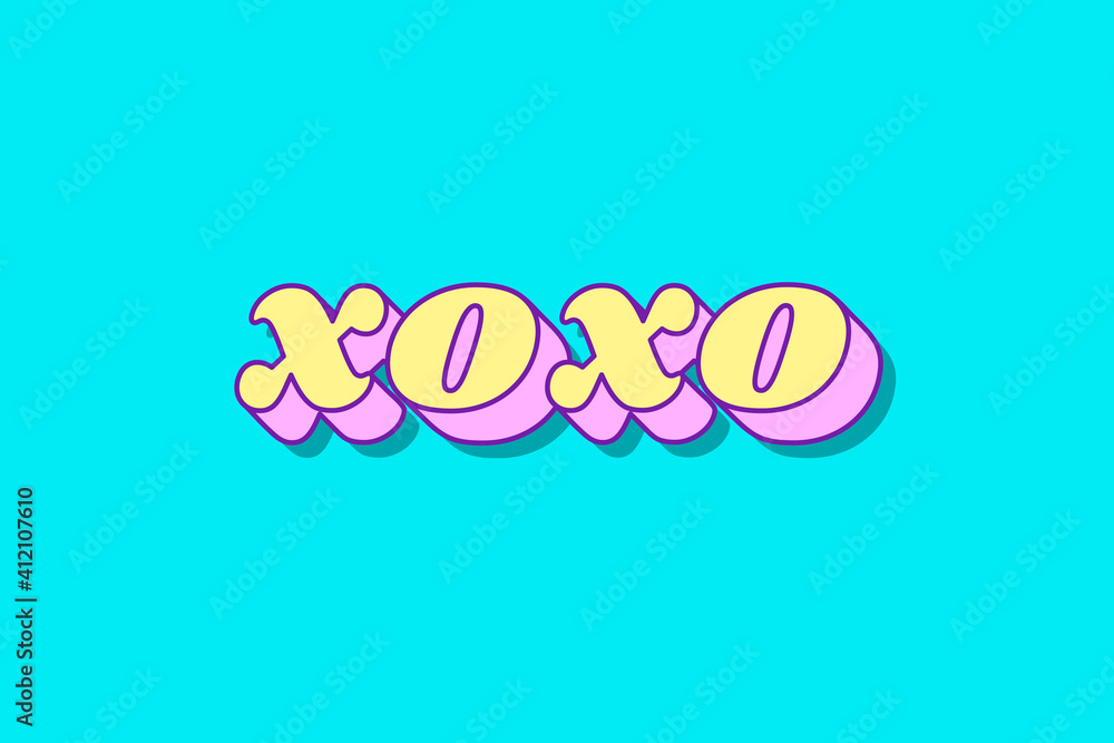 XOXO word retro typography vector XOXO word retro typography vector