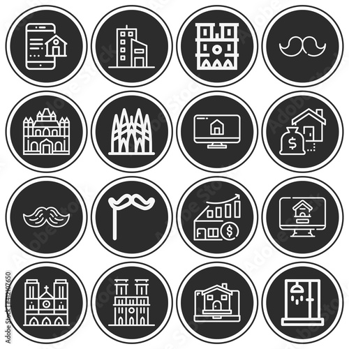 16 pack of madrid  lineal web icons set