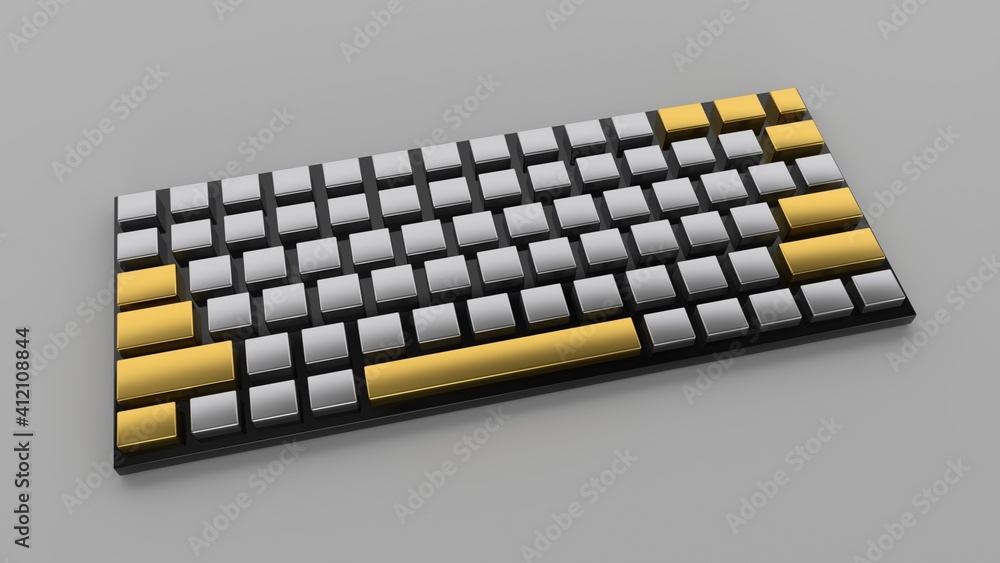 3d render black gold keyboard 3d render black gold keyboard