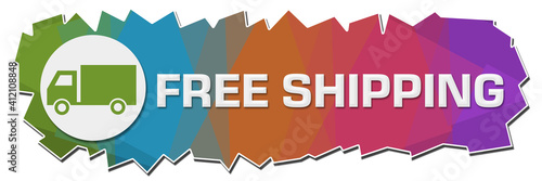 Free Shipping Colorful Background Symbol Cutout Horizontal 