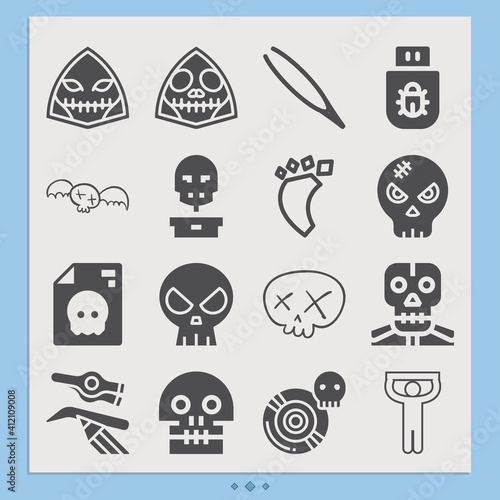 Simple set of forehead related filled icons.