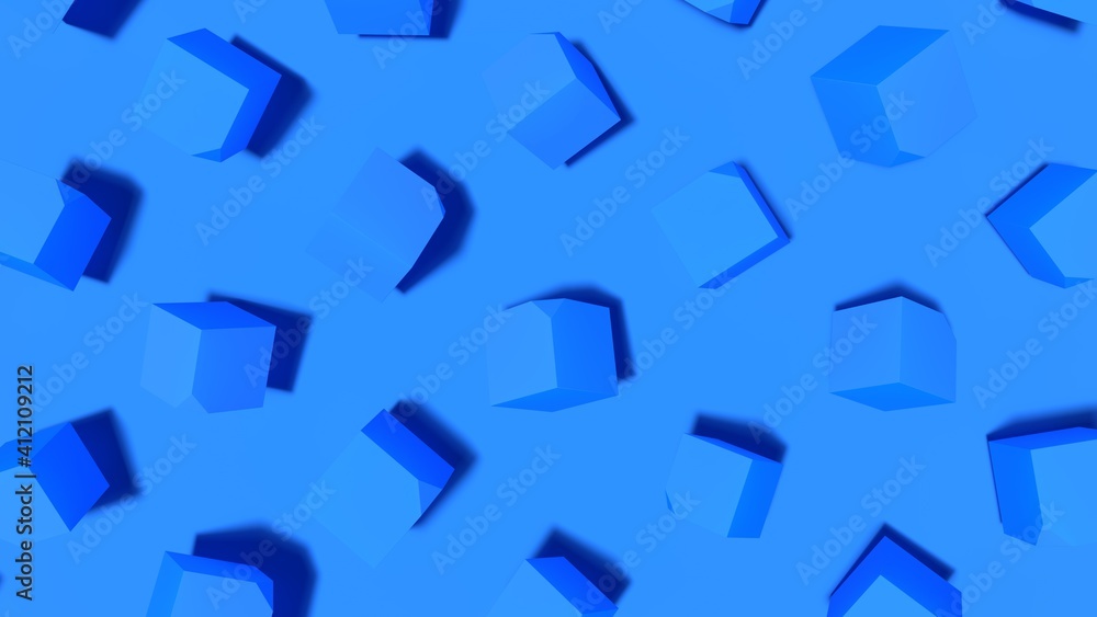 3d render blue background pattern of cubes 3d render blue background pattern of cubes
