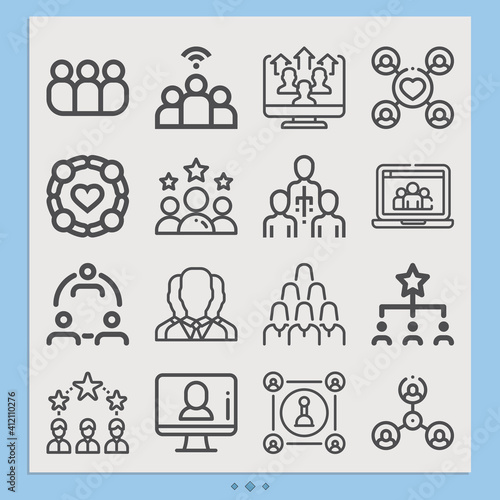 Simple set of ethnicity related lineal icons.