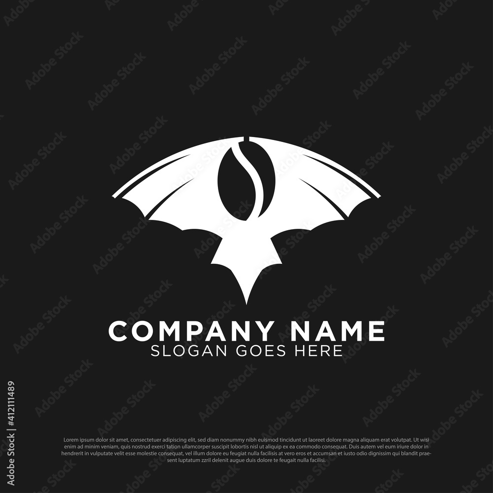 Bat coffee shop logo design inspiration, best for cafe restaurant logo brand Bat coffee shop logo design inspiration, best for cafe restaurant logo brand