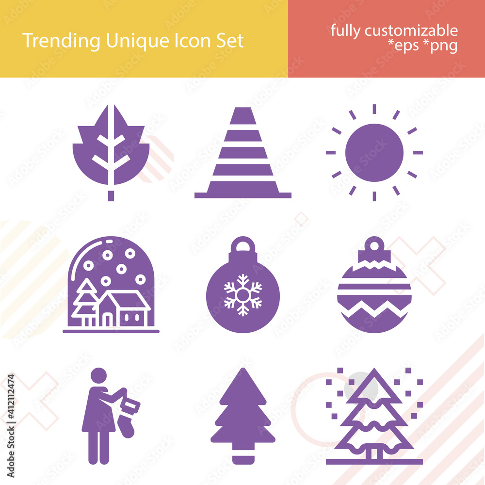 Simple set of seasonal related filled icons.