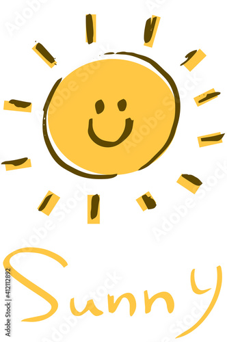 ペンで書いたような笑顔の太陽
The sun with a smile like writing with a pen