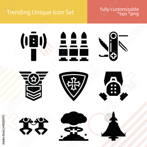 Simple set of commanded related filled icons.