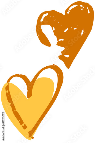 サインペンでルーズに描いたようなハートのイラストIllustration of a heart drawn loosely with  a pen