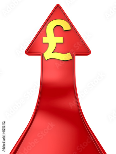 british pound sign and red ...