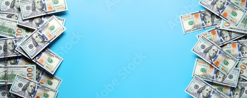 Canvas-taulu US dollars on blue background