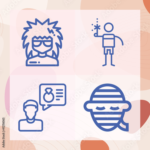 Simple set of hu related lineal icons