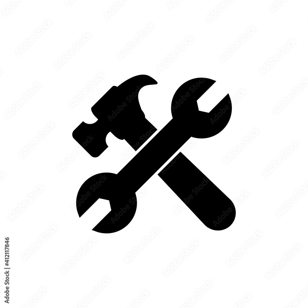 Hammer And Wrench Icon Design Vector Template Illustration