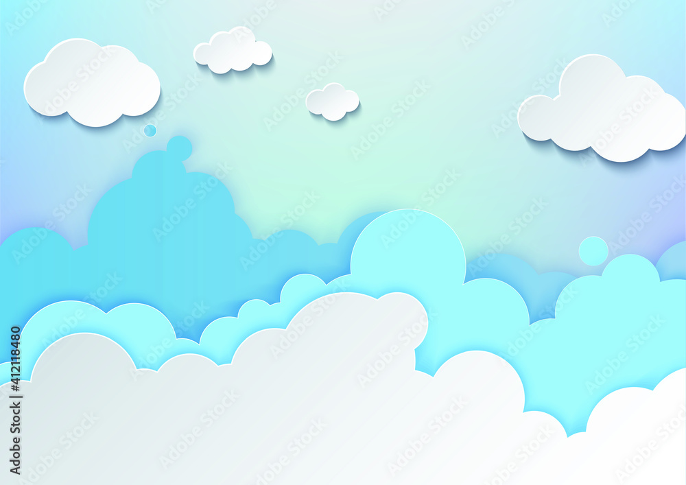 Paper_art_sky_blue_background