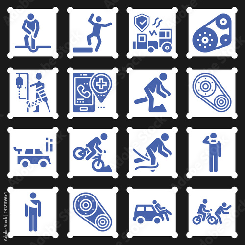 16 pack of coincidence  filled web icons set