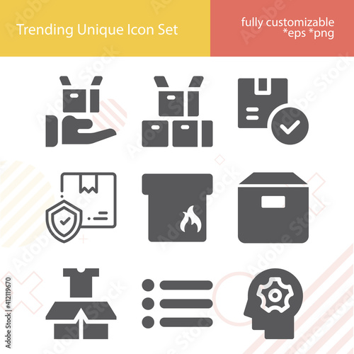 Simple set of optional related filled icons.