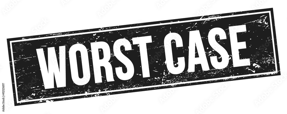 Fototapeta premium WORST CASE text on black grungy rectangle stamp.