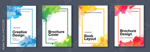 Watercolor A4 booklet colourful cover bundle set
