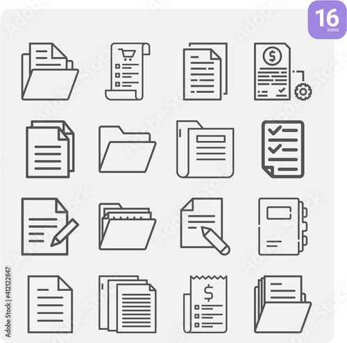 Simple set of frameworks related lineal icons.