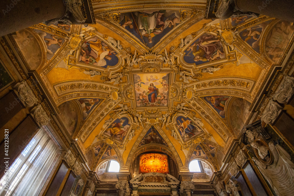 Interior view of  Basilica Santa Maria Maggiore in a chapel of the Basilica of St. Mary Major in Rome.