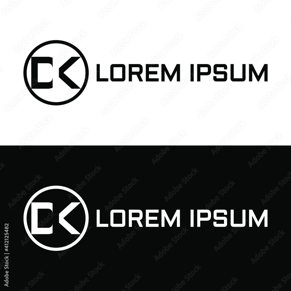 Creative, simple and elegant Initial letter DK or CK logo template in flat design monogram illustration Creative, simple and elegant Initial letter DK or CK logo template in flat design monogram illustration