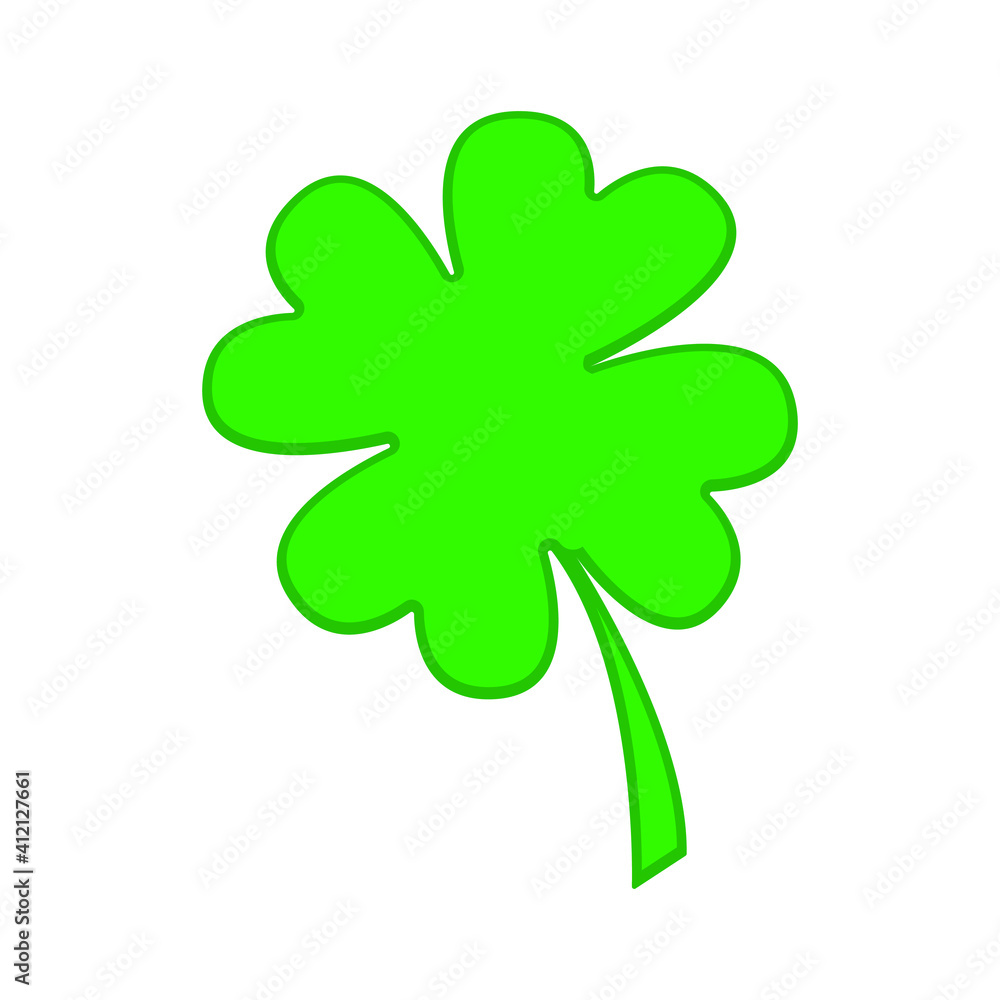 St. Patrick's Day hat with clover. Vector illustration. St. Patrick's Day decoration. Clover leaf and green hat St. Patrick's Day hat with clover. Vector illustration. St. Patrick's Day decoration. Clover leaf and green hat