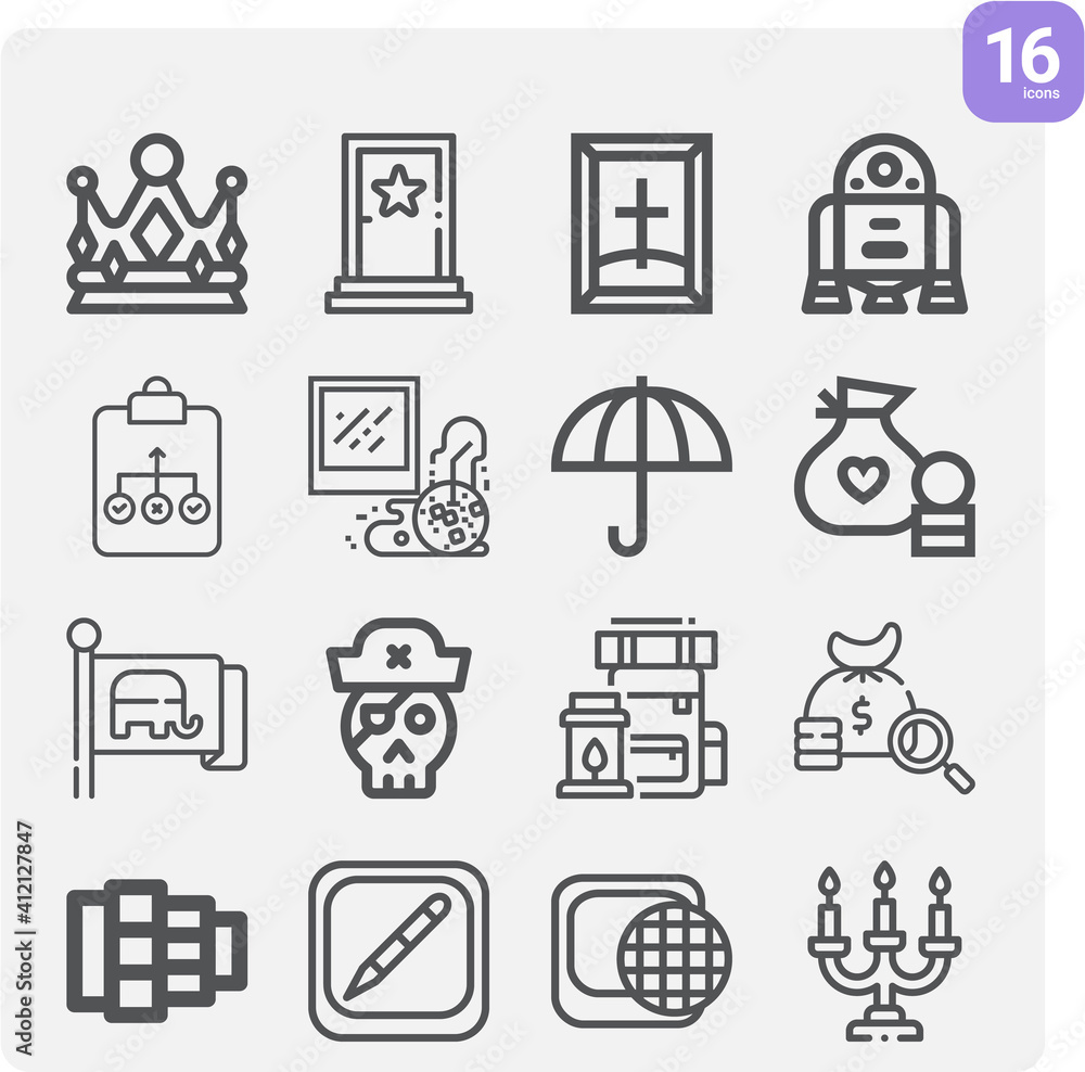 Simple set of miscellaneous related lineal icons. Simple set of miscellaneous related lineal icons.