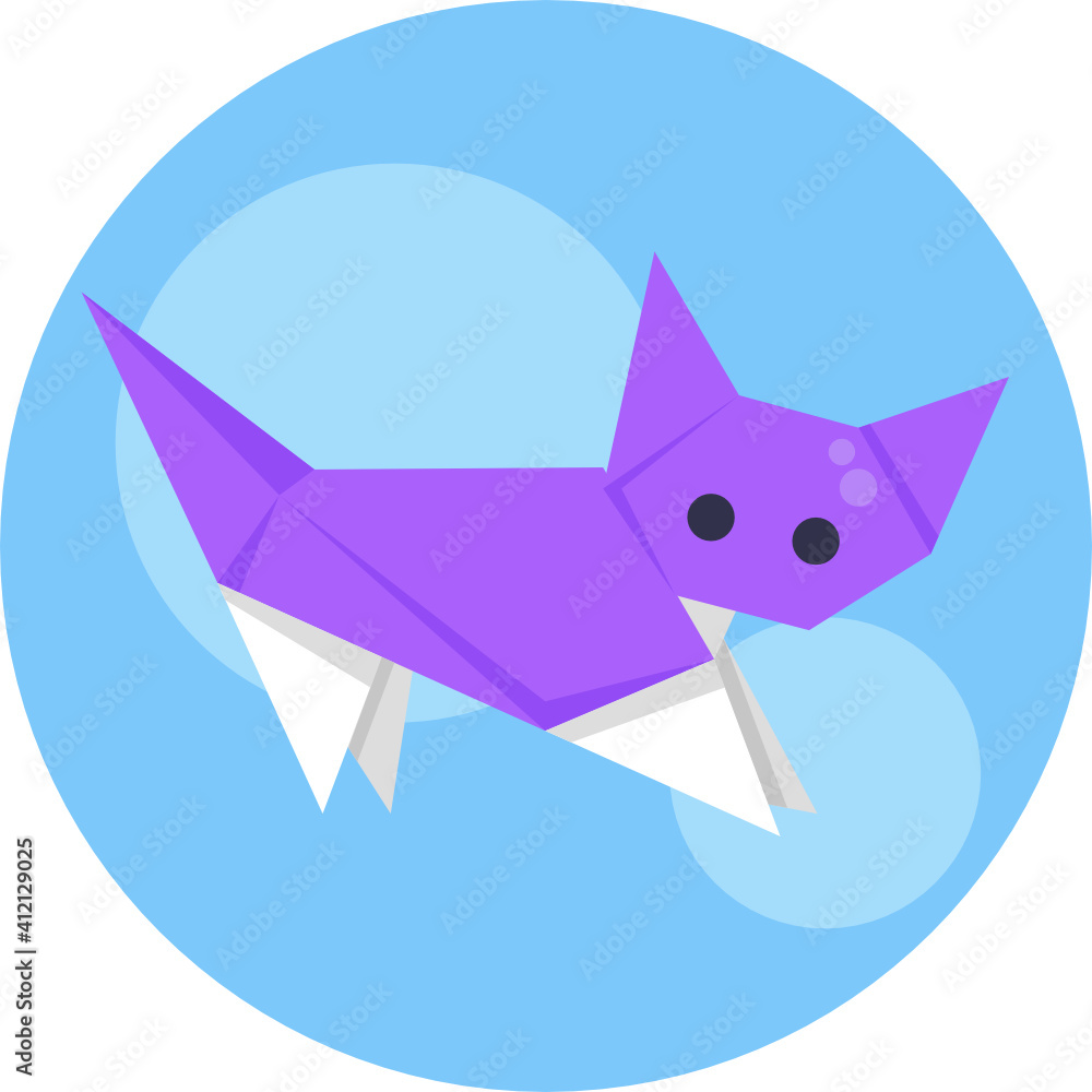 Origami Folded Paper Animal Shape. Flat Line Outline Stroke Icon Illustration. Origami Folded Paper Animal Shape. Flat Line Outline Stroke Icon Illustration.