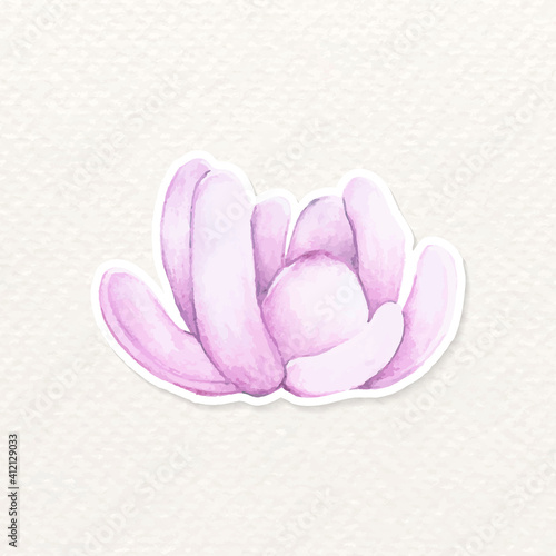 Sugaralmond plant watercolor sticker vector photo