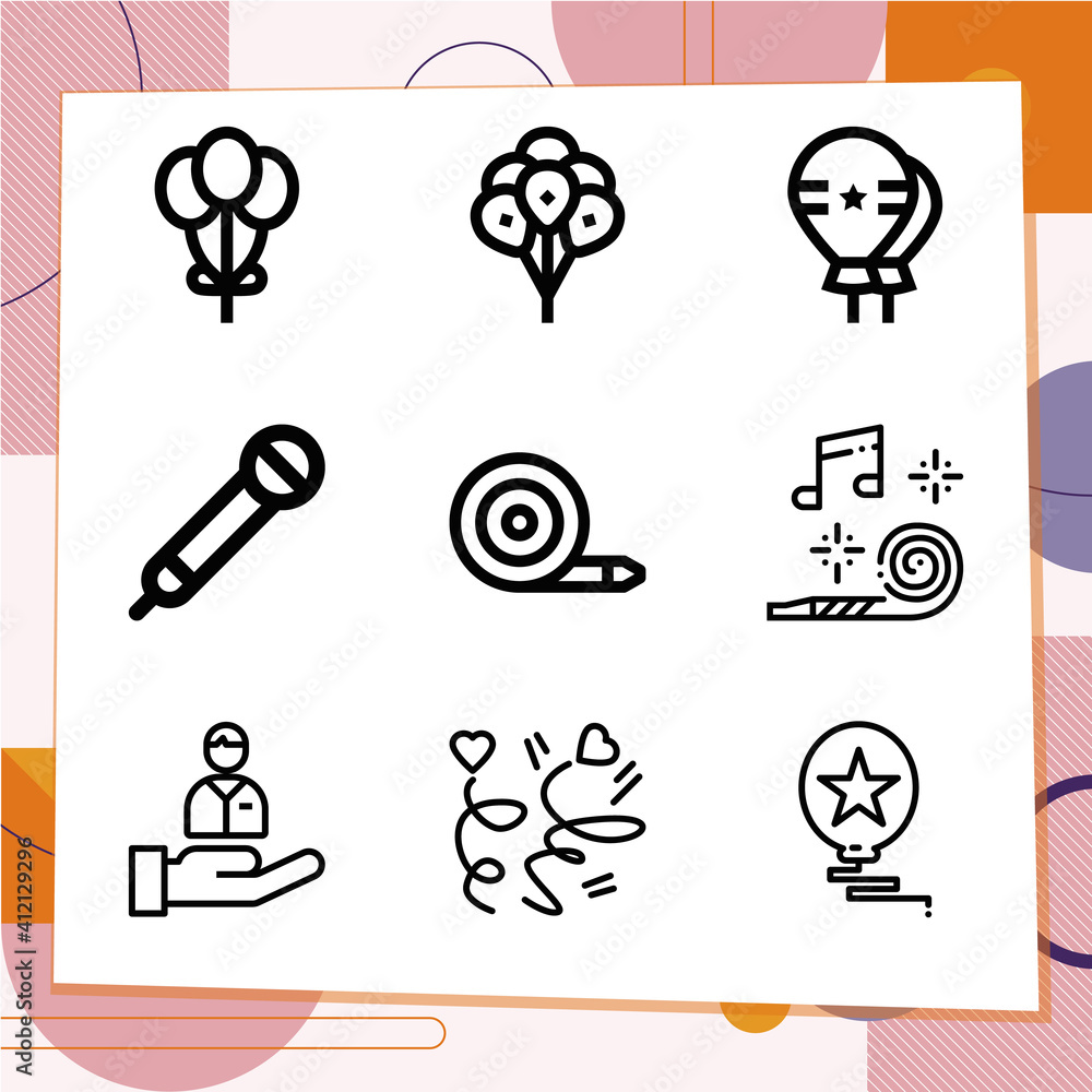 Simple set of 9 icons related to labour Simple set of 9 icons related to labour