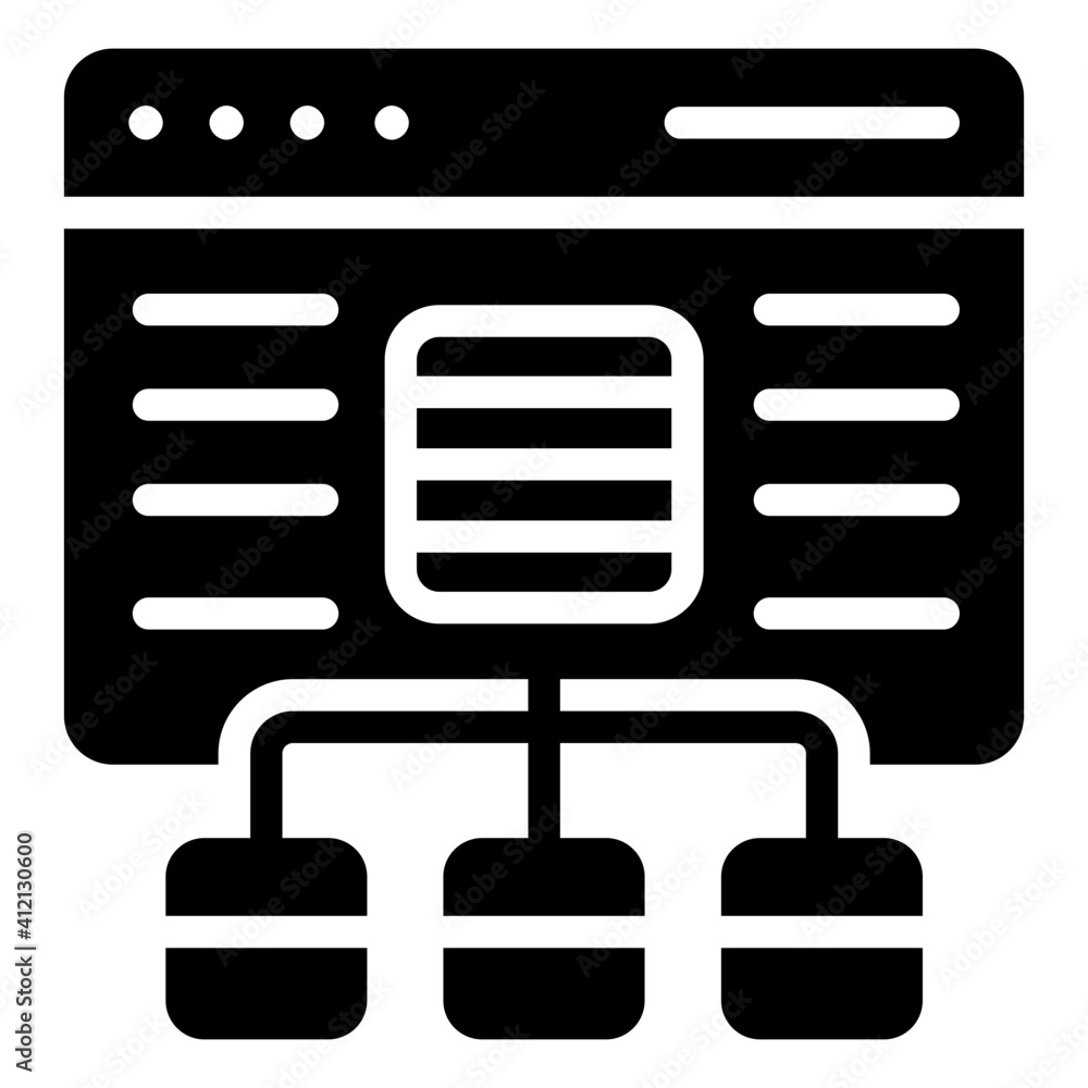 Glyph design, icon of web architecture Glyph design, icon of web architecture