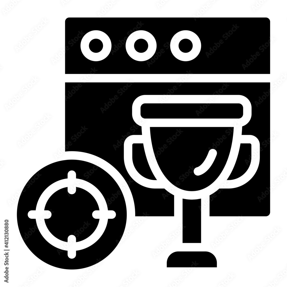 Icon of website award, glyph design Icon of website award, glyph design