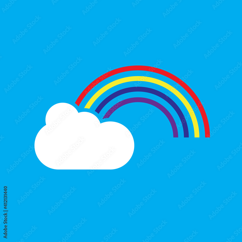 Rainbow And Cloud Icon Design Vector template Rainbow And Cloud Icon Design Vector template