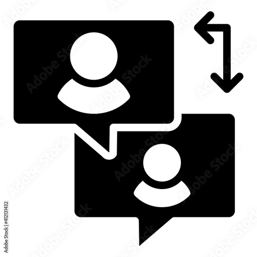 Icon of employee turnover, solid design