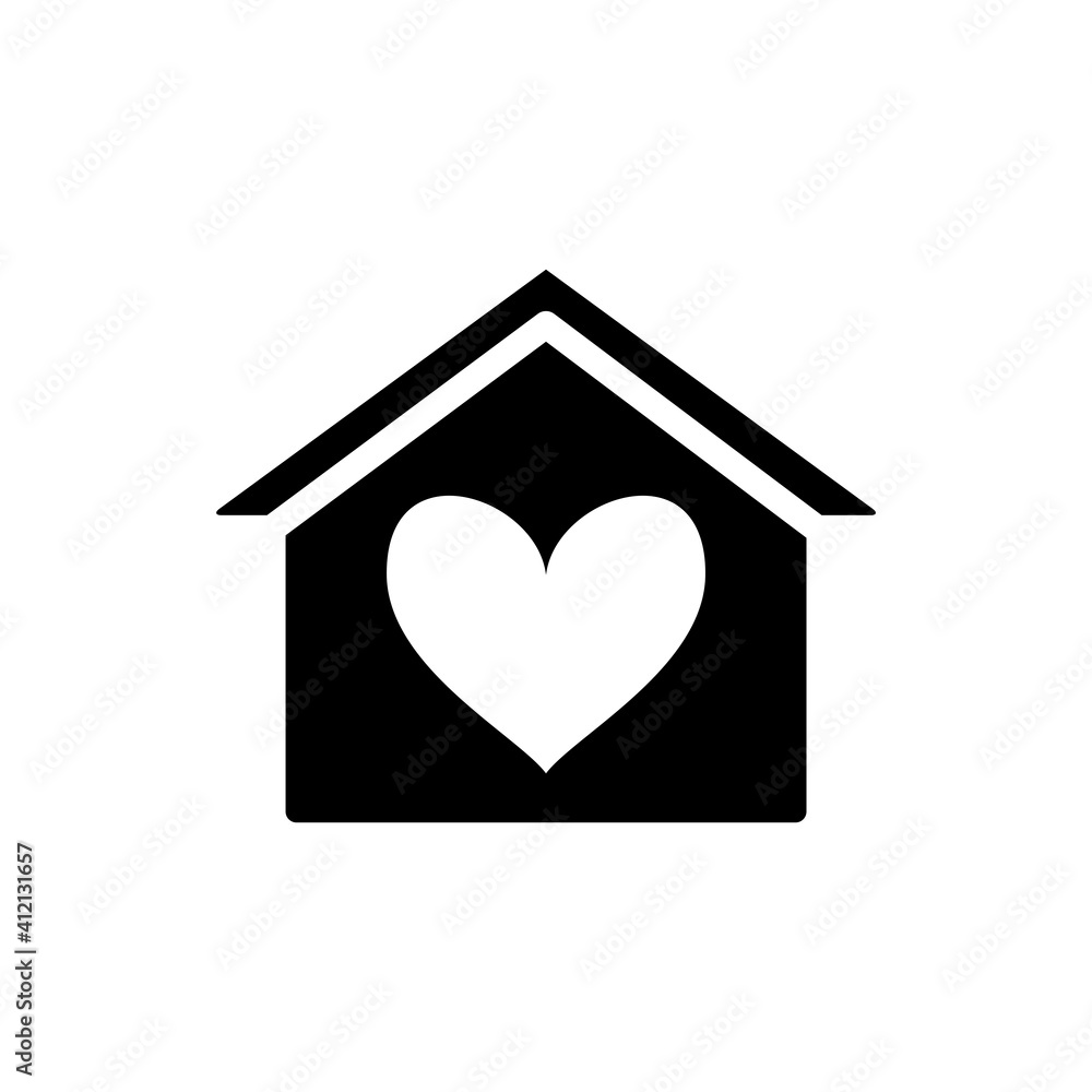 Love Home Stay Home Icon Design Vector Template Love Home Stay Home Icon Design Vector Template