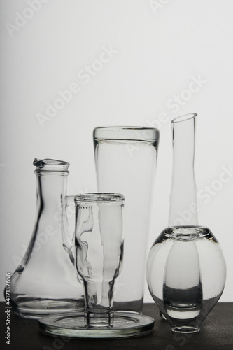glass vessels of different shapes