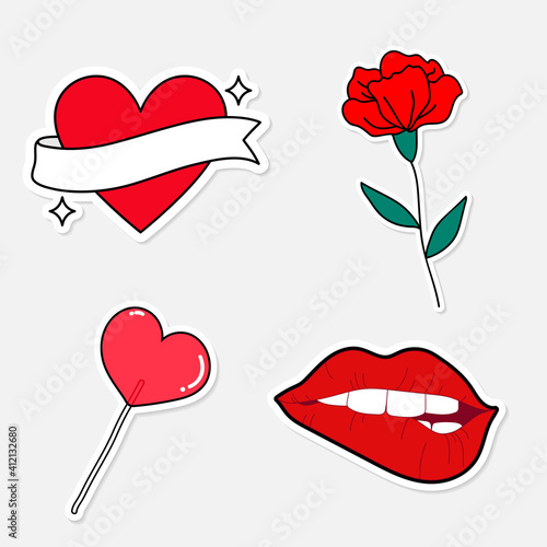 Red romantic Valentine's day symbol vector