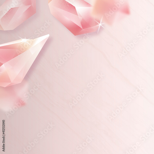 Crystal frame design on marble background vector