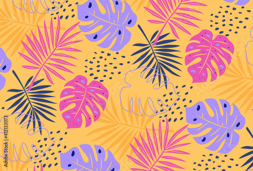 seamless pattern with leaves for banners, cards, flyers, social media wallpapers, etc.