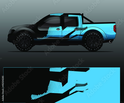Truck decal graphic wrap vector, abstract background
