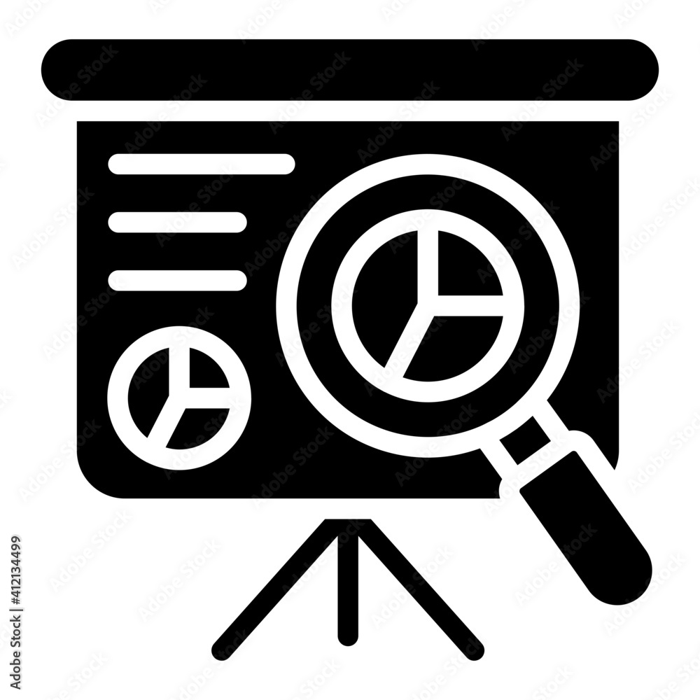 Business presentation icon in solid design Business presentation icon in solid design