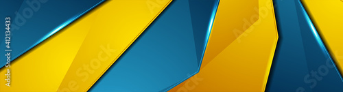 Free Download Bright blue and orange abstract glossy corporate background. Vector banner design - GFXLoad