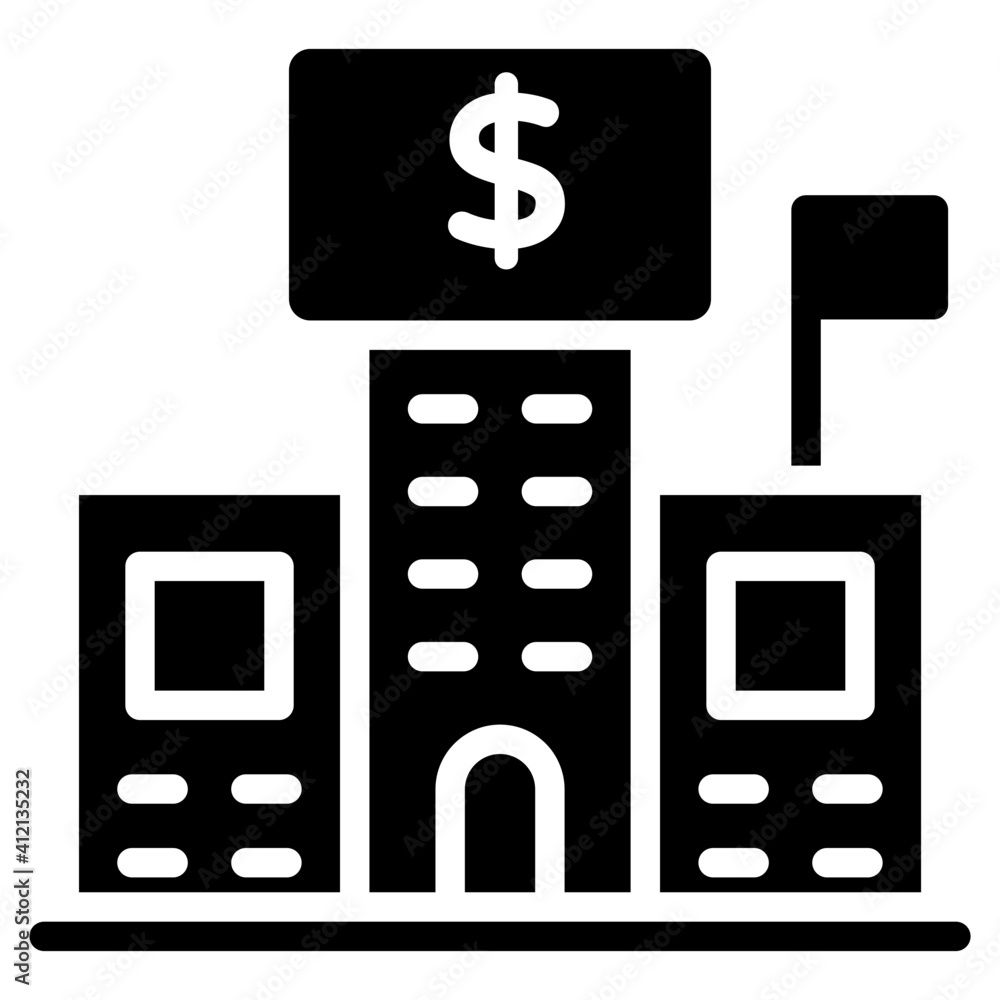 Editable design icon of financial building
Editable design icon of financial building