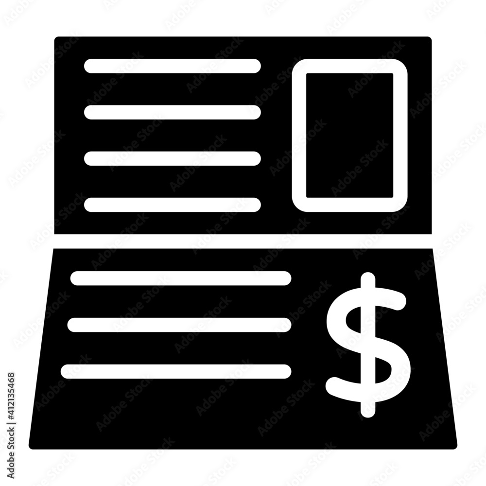 Business document icon in modern style Business document icon in modern style