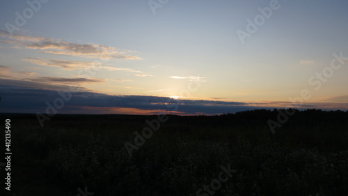 sunset over the field